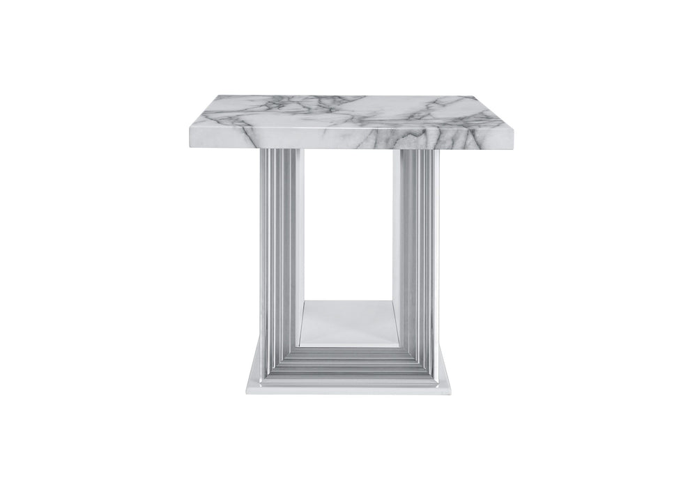 YLIME WHITE MARBLE END TABLE