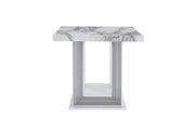 YLIME WHITE MARBLE END TABLE