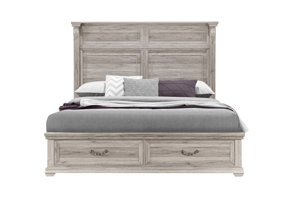 CAMA QUEEN TATUM NATURAL CON ALMACENAMIENTO