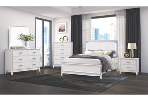 Lily White Queen Bed  Queen 5 Piece Set