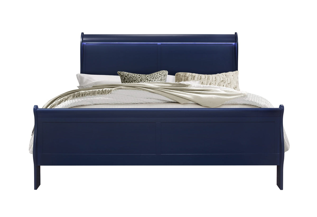 CHARLIE BLUE KING BED GROUP WITH LED