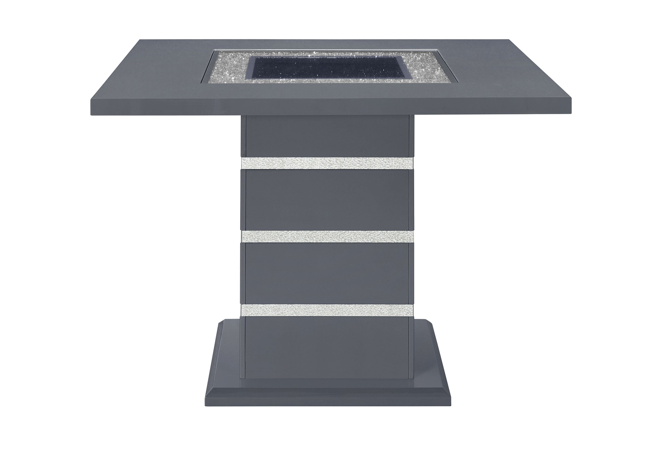 MONACO DARK GREY BAR TABLE AND 4 MONACO DARK GREY BAR STOOLS