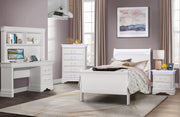 CHARLIE WHITE TWIN BED, DRESSER, MIRROR AND NIGHTSTAND