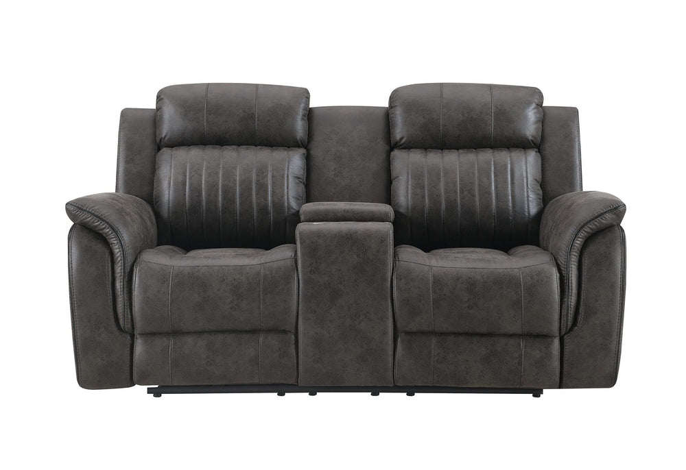 U8517 SOFÁ DE DOS PLAZAS RECLINABLE CON CONSOLA GRIS