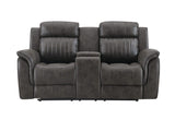 U8517 SOFÁ DE DOS PLAZAS RECLINABLE CON CONSOLA GRIS