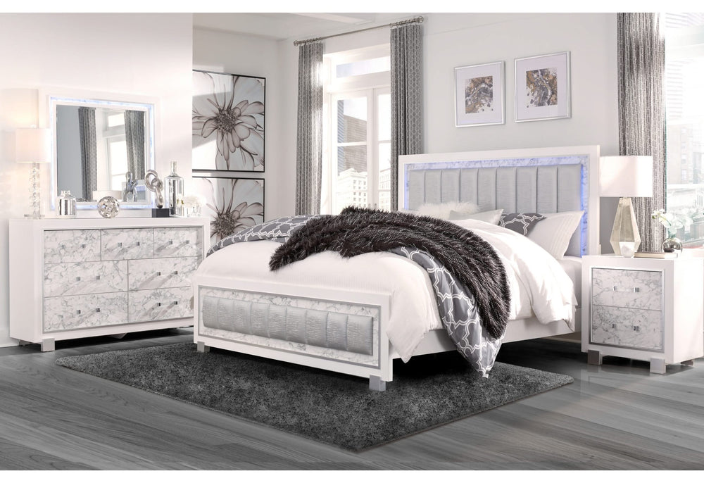SANTORINI WHITE KING BED GROUP