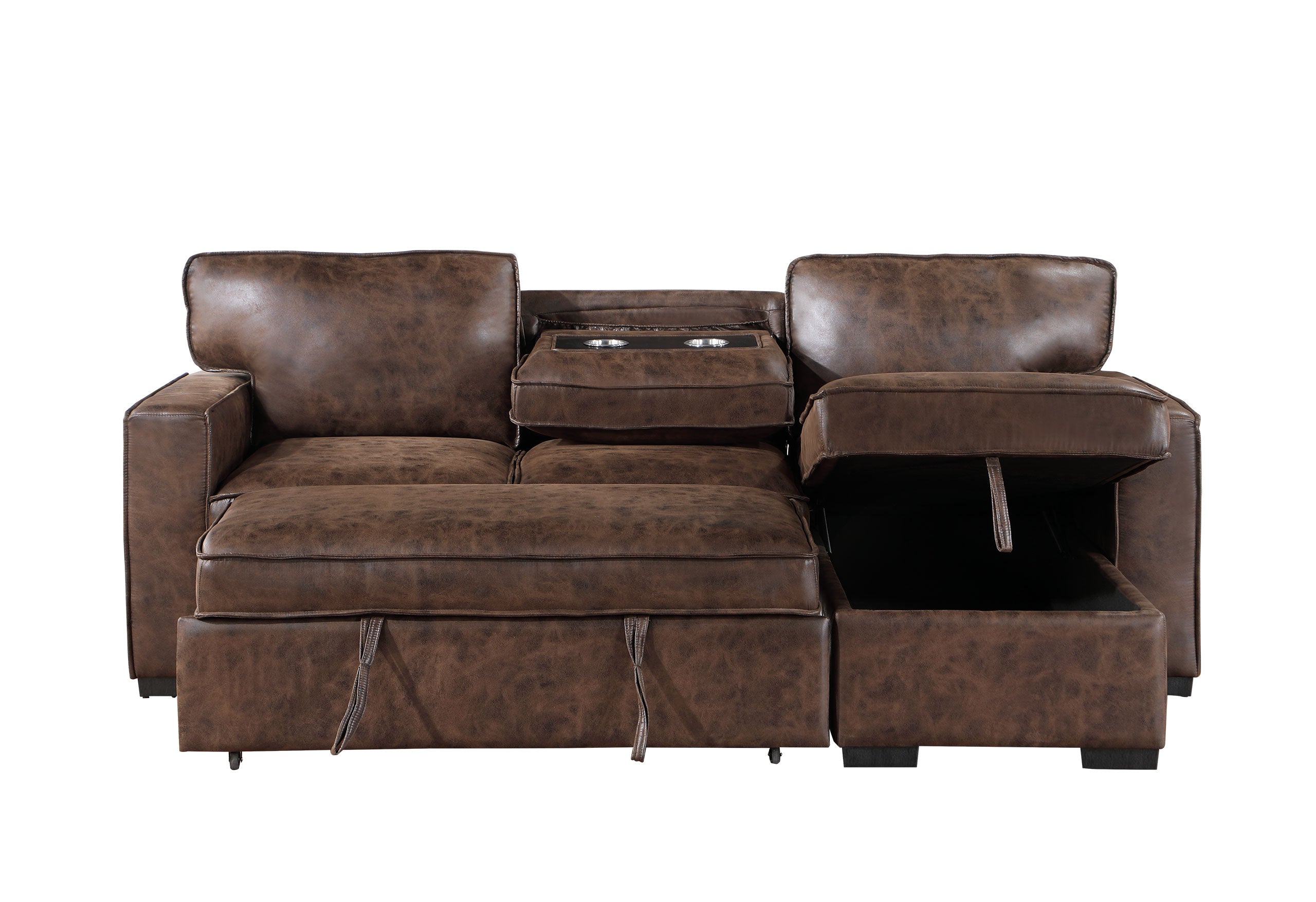 U0203 COFFEE REVERSIBLE CHAISE WITH STORAGE