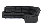 U6024 BLACK PU 72A LEFT FACING CONSOLE REC LS (1 REC) WITH LED