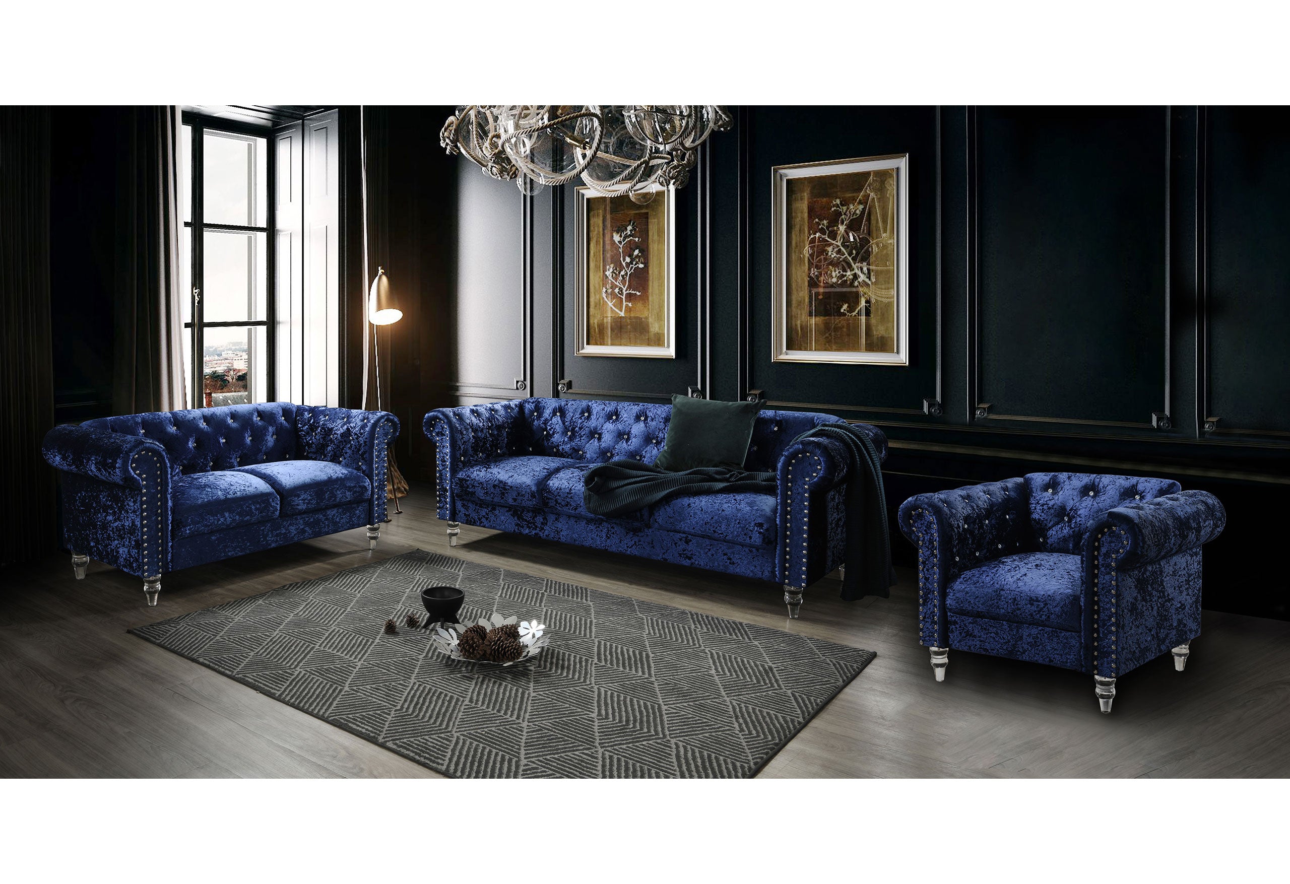 U9550 BLUE VELVET CHAIR