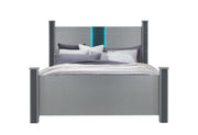 LOGAN SILVER KING BED WITH LED AND SPEAKERS