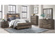LINWOOD DARK OAK QUEEN BED GROUP WITH LAMPS