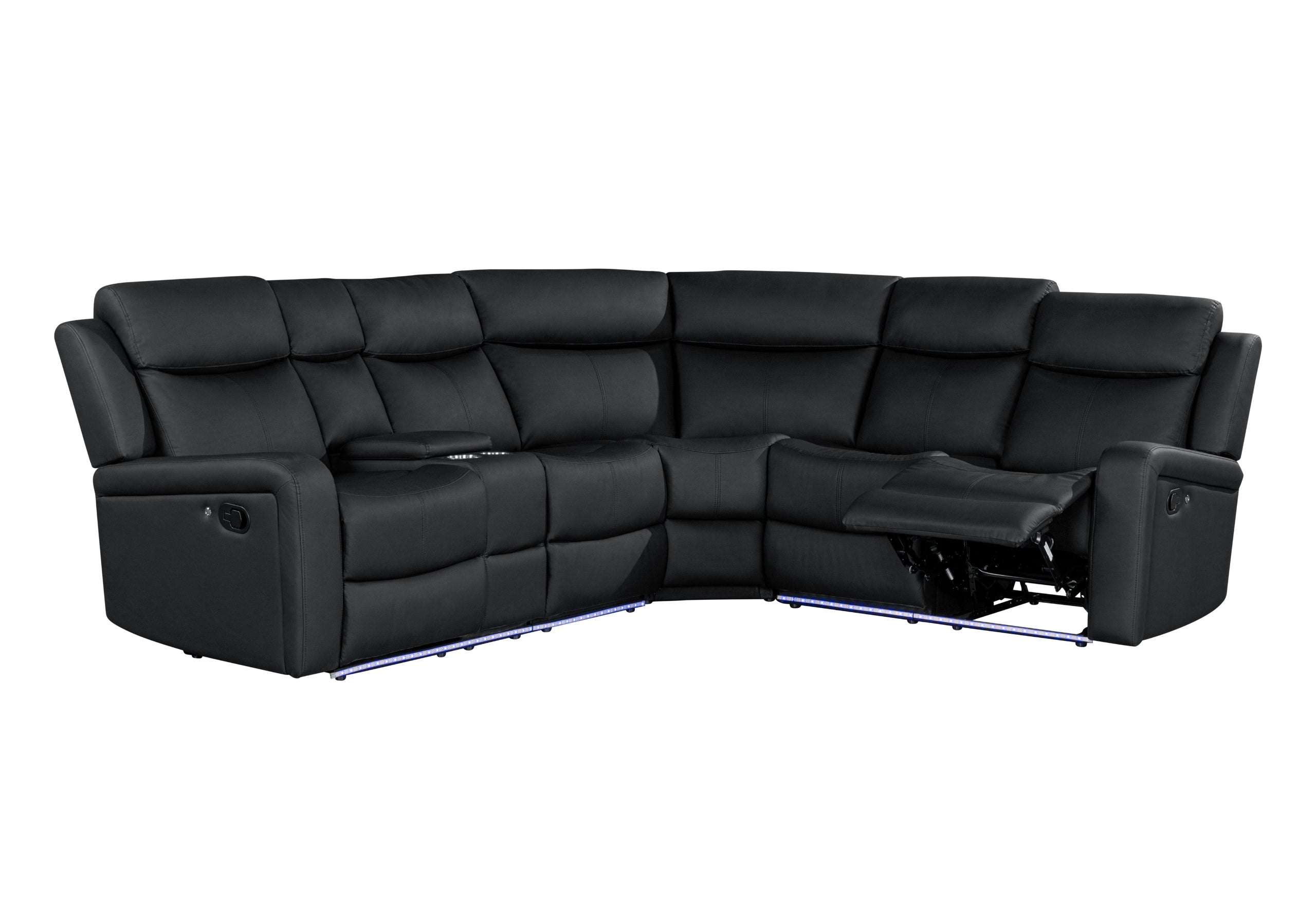 U6024 BLACK PU 72A RIGHT FACING REC LS (1 REC) WITH LED
