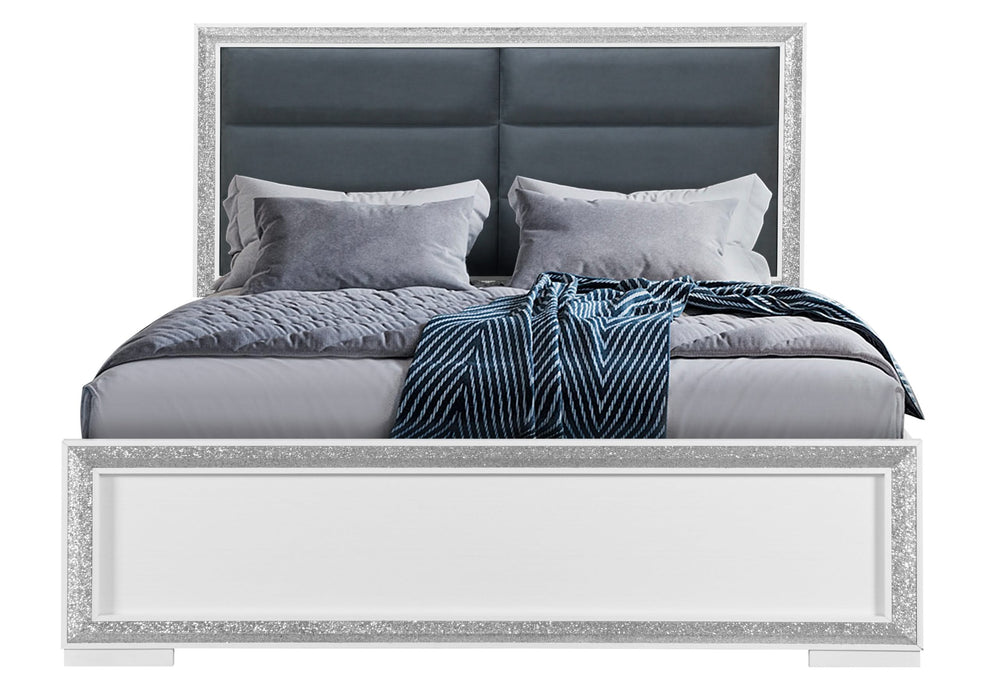 ANDROS SILVER KING BED W/LED