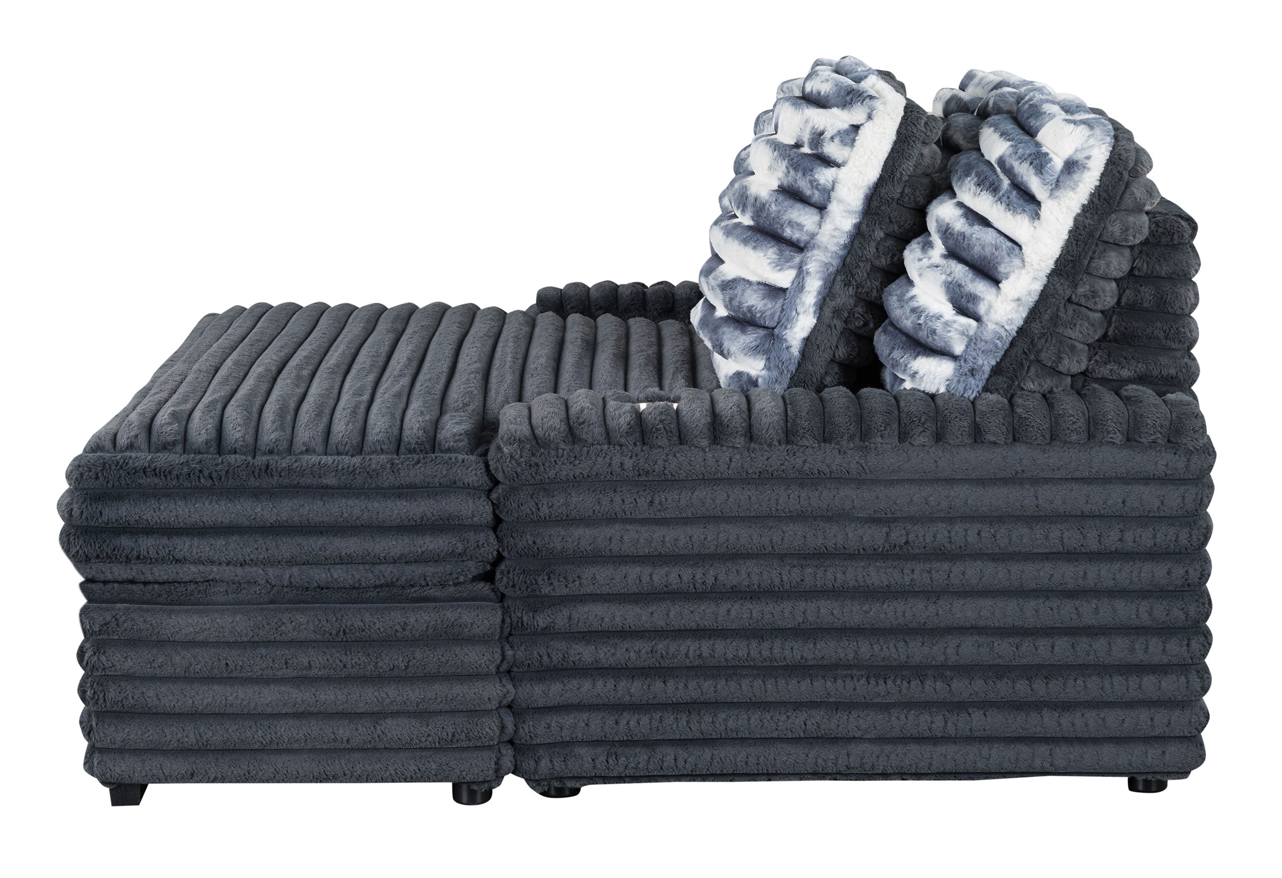 U8291 GREY LOUNGER SOFA WITH USB