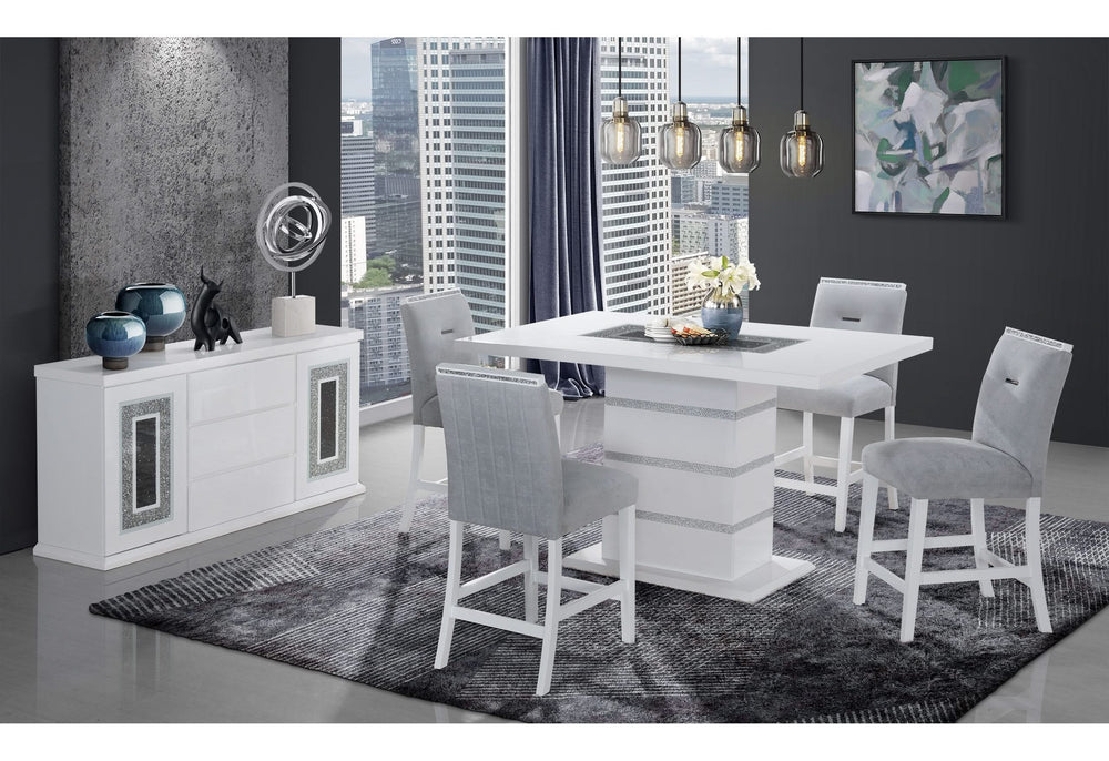MONACO WHITE RECTANGLE BAR TABLE TOP & BASE