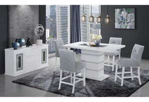 MONACO WHITE RECTANGLE BAR TABLE TOP & BASE