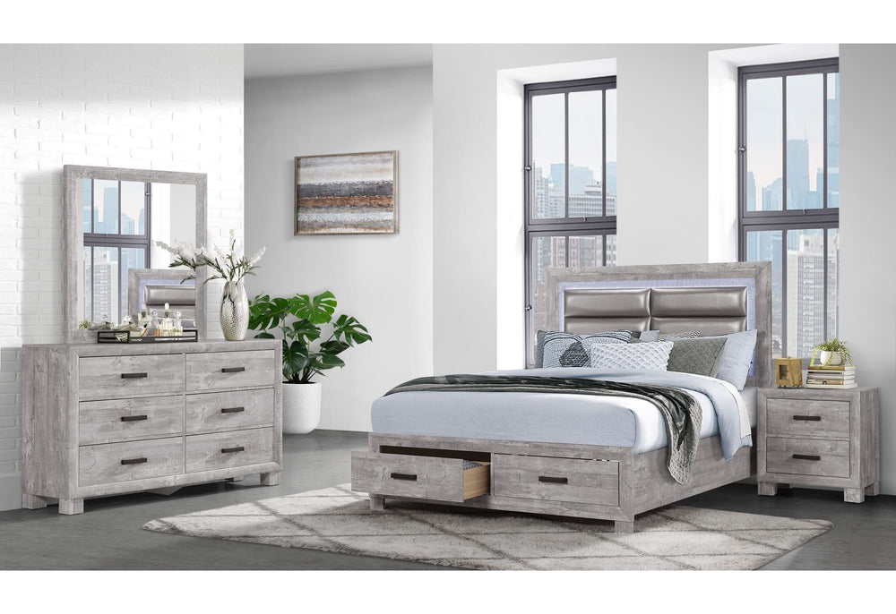 NOLAN GREY QUEEN BED STORAGE FOOTBOARD