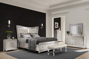 PARIS CHAMPAGNE KING BED GROUP WITH LED