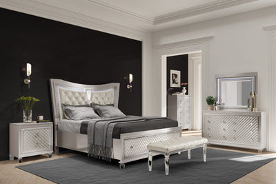 PARIS CHAMPAGNE KING BED GROUP WITH LED