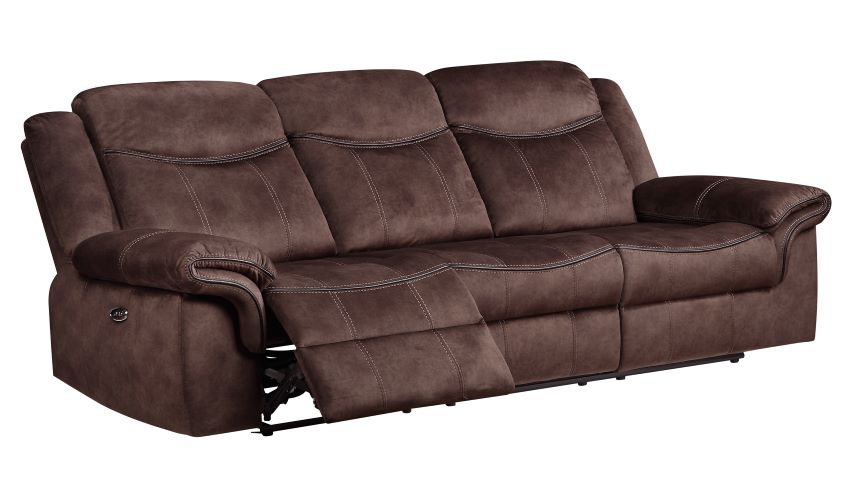 U2200 DOMINO COFFEE POWER RECLINING SOFA/POWER CONSOLE RECLINING LOVESEAT WITH POWER SWITCH/POWER RECLINER