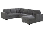 U2660 GREY RIGHT FACING CHAISE AND 1 ARM