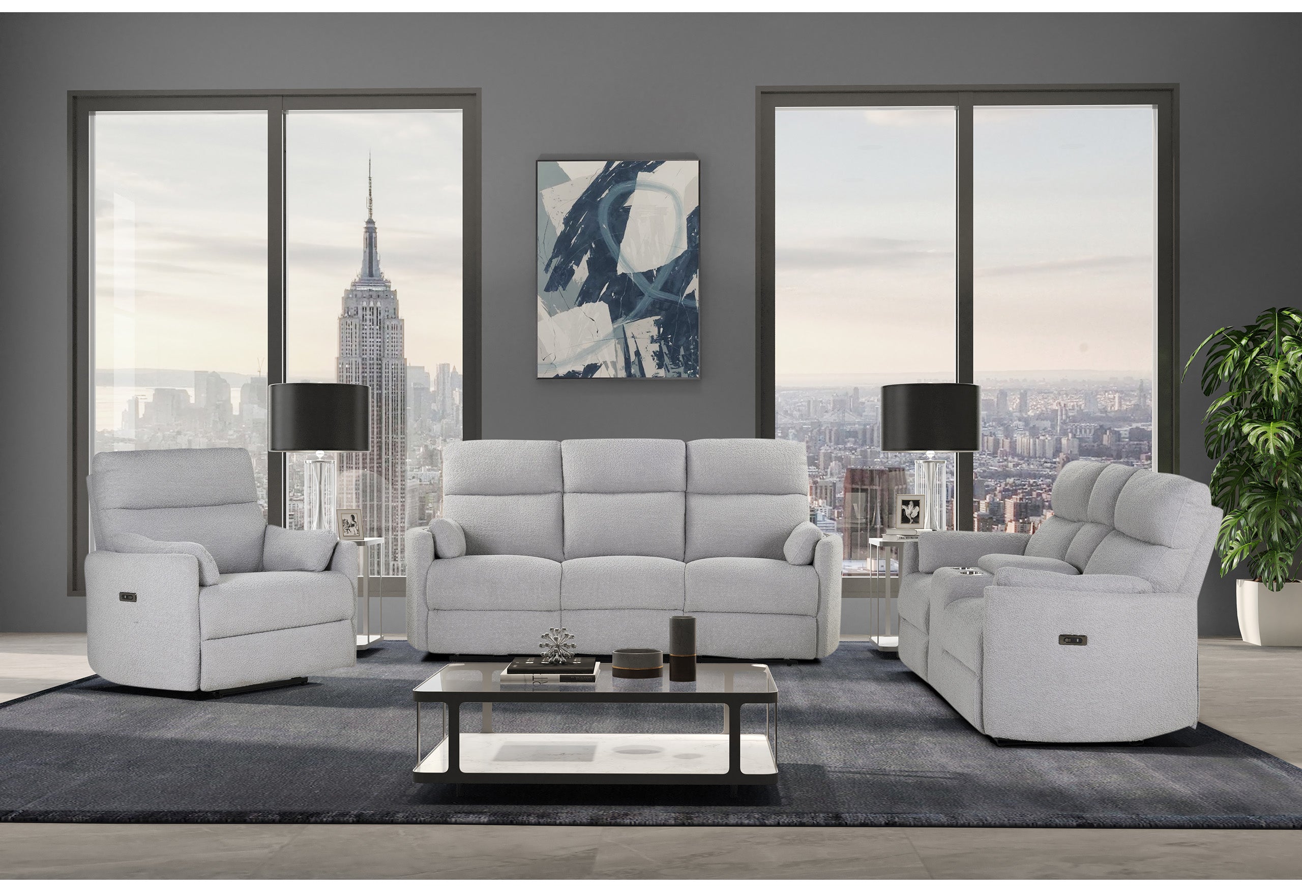 U8571 DOLPHIN POWER RECLINING SOFA/POWER CONSOLE RECLINING LOVESEAT/POWER RECLINER