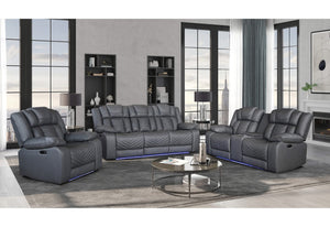 U7068 GRIS 10 SOFÁ RECLINABLE ELÉCTRICO/CONSOLA ELÉCTRICA LOVESEAT RECLINABLE/SILLÓN RECLINABLE ELÉCTRICO CON LED