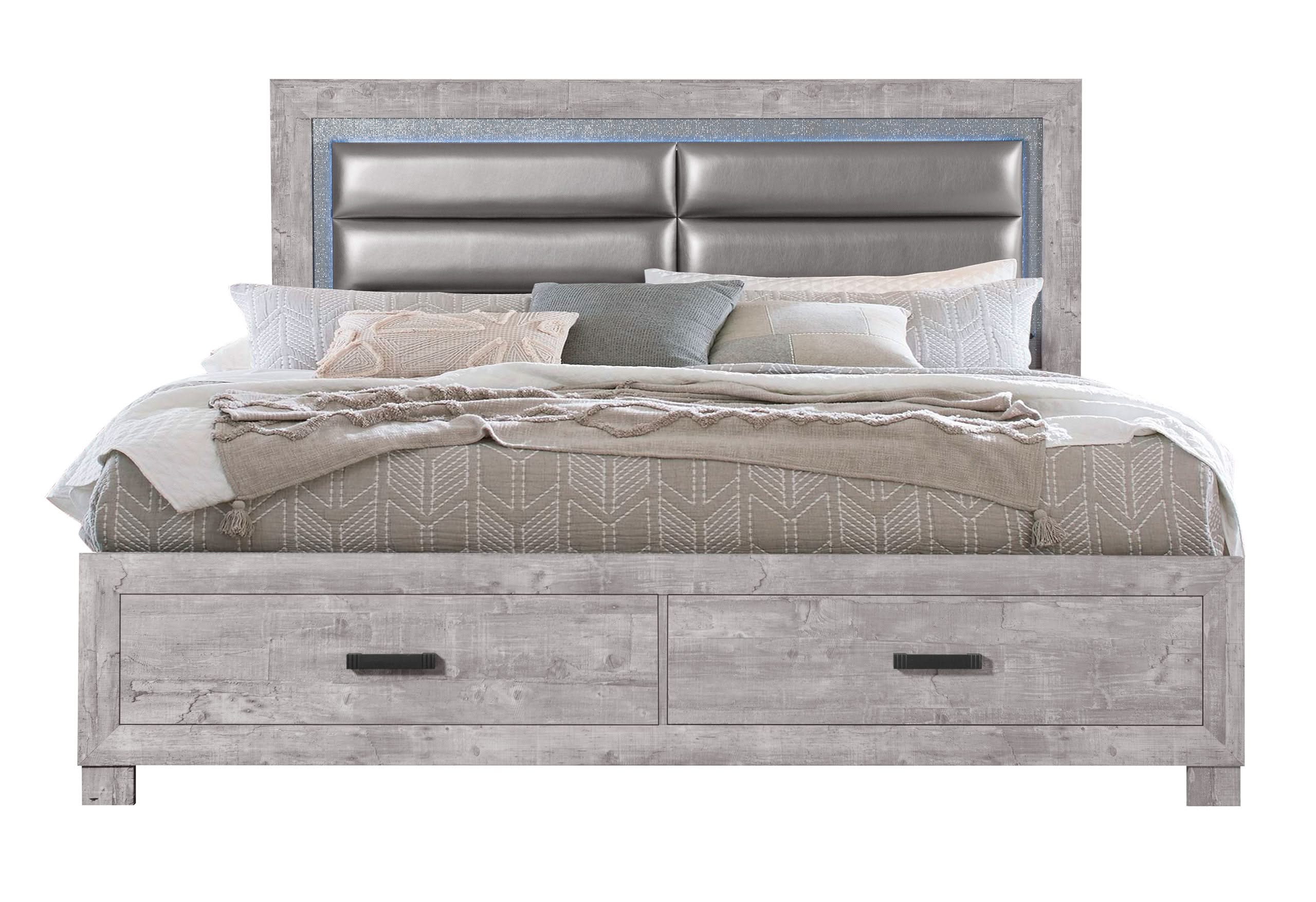 NOLAN GREY KING BED STORAGE FOOTBOARD