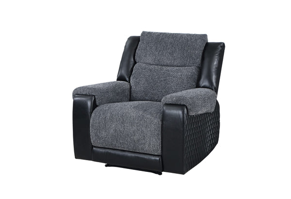 U5914 SILLÓN RECLINABLE GRIS/NEGRO
