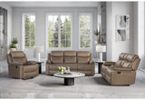 U6026 BROWN RECLINING SOFA/RECLINING CONSOLE LOVESEAT/GLIDER RECLINER