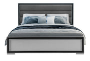 AMELIA GREY BLACK TWIN BED FULL BED SIDERAILS WITH LED