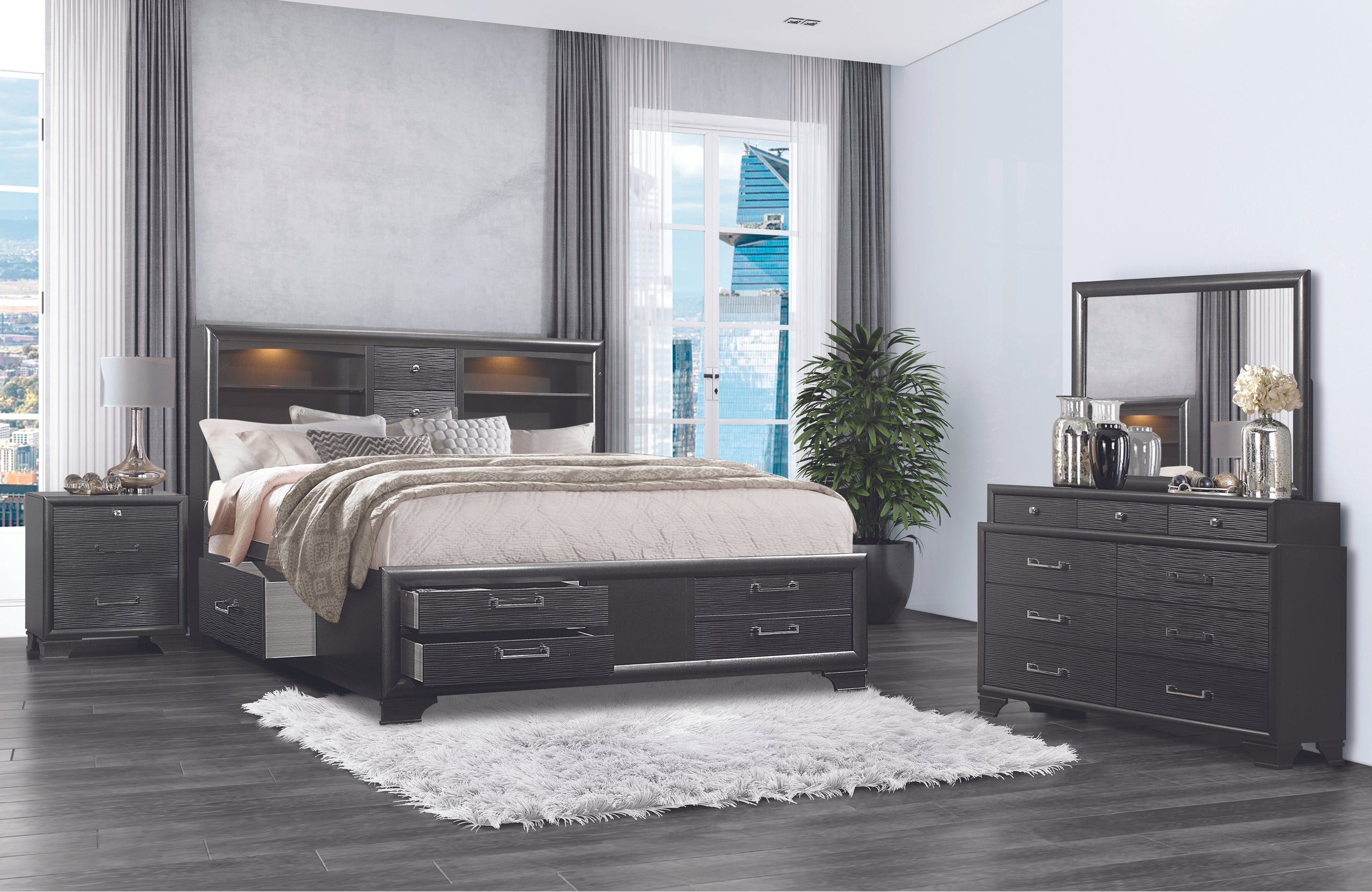 JORDYN GREY KING BED GROUP