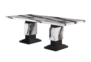 MESA DE COMEDOR D12 TAPA BLANCA/NEGRA