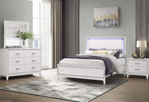 Lily White Queen Bed  Queen 5 Piece Set