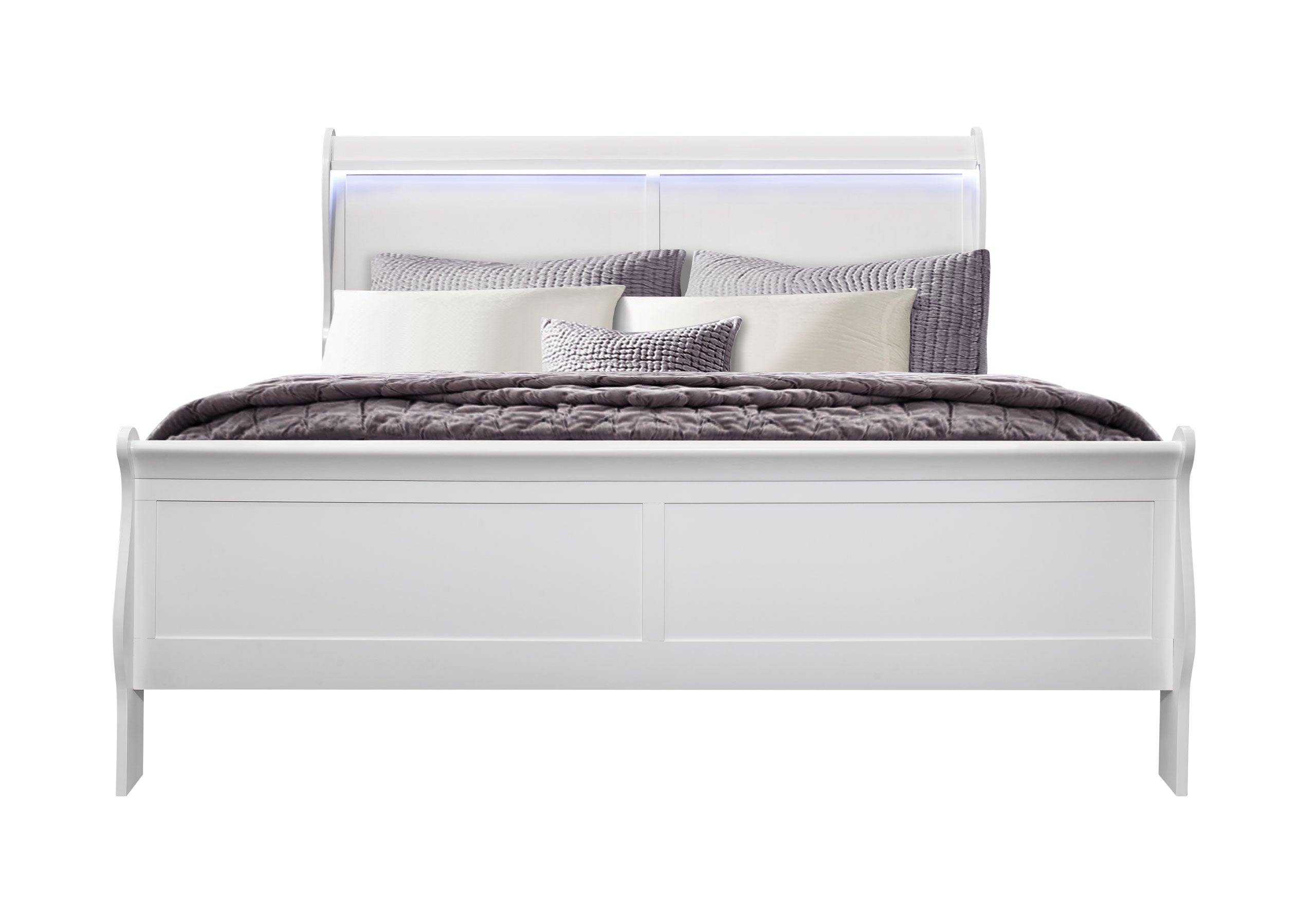 CHARLIE WHITE KING BED GROUP WITH LED