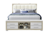 CAMA KING MADISON/EMMA NATURAL/BLANCA, CÓMODA, ESPEJO Y CAJÓN
