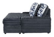 U8291 GREY FRONT OTTOMAN, LEFT ARM AND 2 PILLOWS