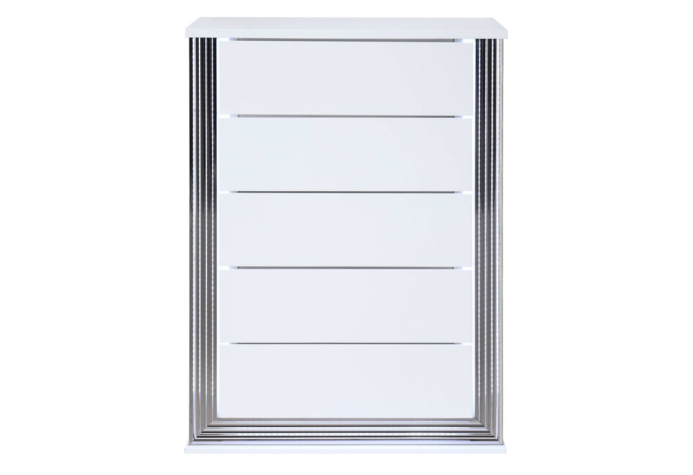 YLIME CÓMODA BLANCA LISA CON LED