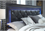 CAMA QUEEN POMPEI GRIS METALIZADO CON LED