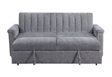 U0201 SOFÁ CAMA GRIS OSCURO CON CAJÓN EXTRAÍBLE