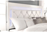 Juego de dormitorio de 5 piezas con luz LED metálica Pompei