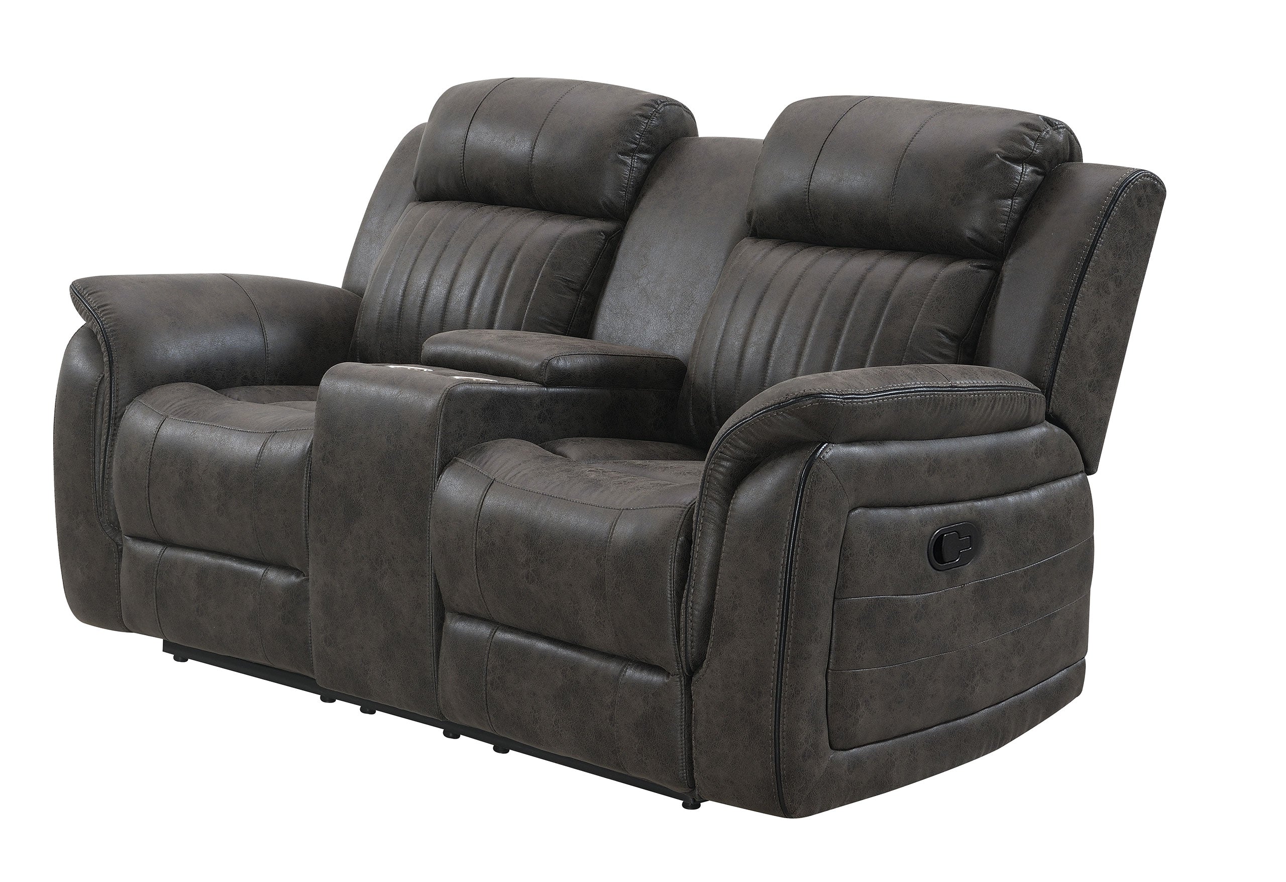 U8517 GREY CONSOLE RECLINING LOVESEAT