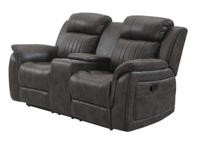 U8517 SOFÁ DE DOS PLAZAS RECLINABLE CON CONSOLA GRIS