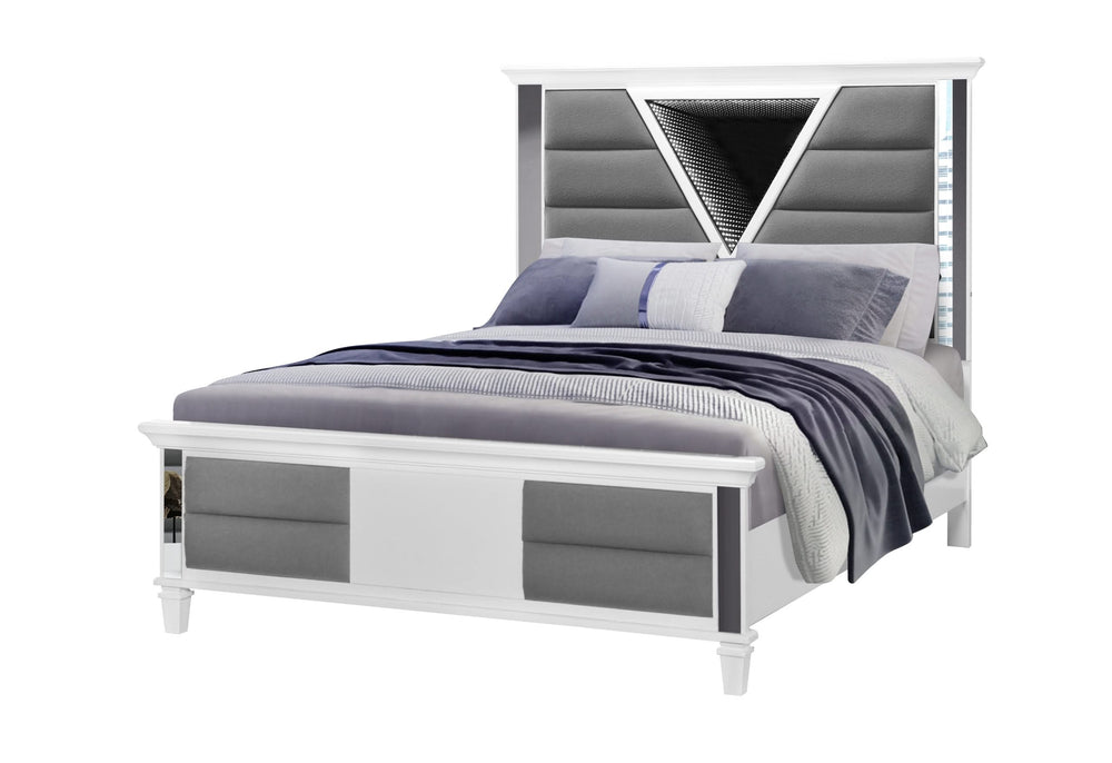 MARCO METALLIC WHITE FULL BED FOOTBOARD