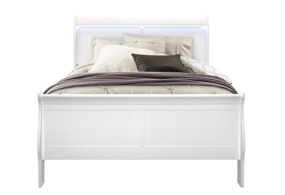 GRUPO DE CAMA COMPLETO CHARLIE WHITE CON LED