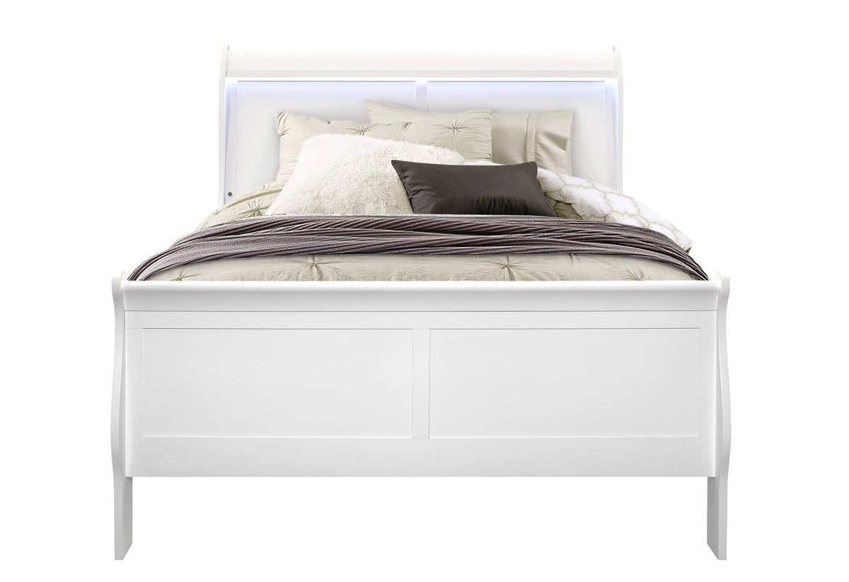 GRUPO DE CAMA COMPLETO CHARLIE WHITE CON LED