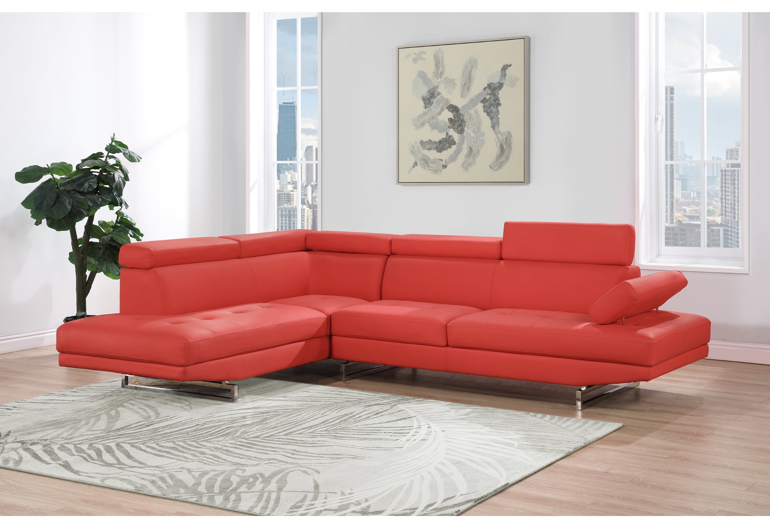 U9784 RED LEFT ARM FACING SECTIONAL