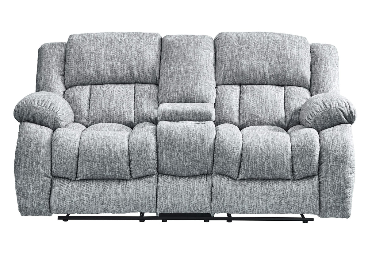 U250 GREY RECLINING SOFA/CONSOLE RECLINING LOVESEAT