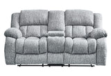 U250 GREY RECLINING SOFA/CONSOLE RECLINING LOVESEAT