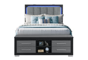 MADISON BLACK/GREY QUEEN BED